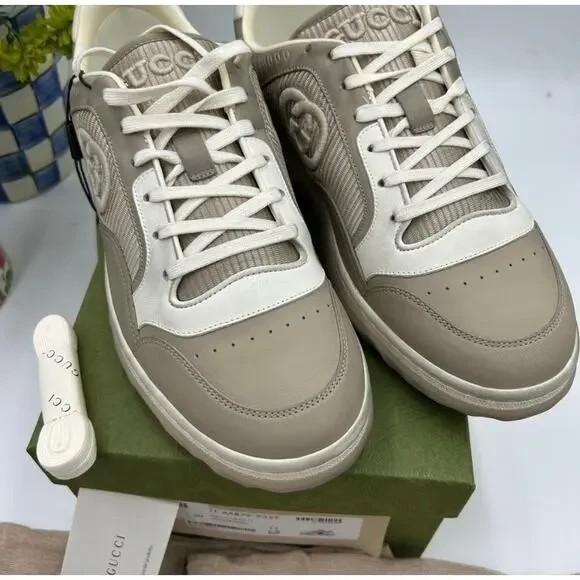 Men's Gucci Mac 80 low top leather sneakers size 11 fits 11.5 US made in Italy - Picture 12 of 14